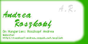 andrea roszkopf business card